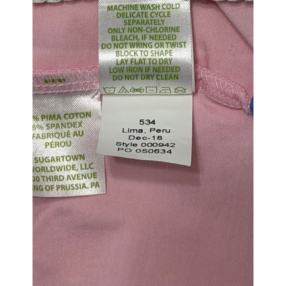 Lilly Pulitzer Womens sz L Pink Pima Cotton Spandex Polo Shirt Size - Picture 5 of 6